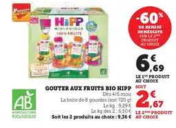 Super U GOUTER AUX FRUITS BIO HIPP SOIT offre