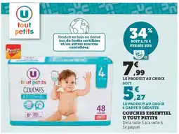 Super U COUCHES ESSENTIEL U TOUT PETITS offre