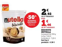 Super U BISCUITS NUTELLA offre