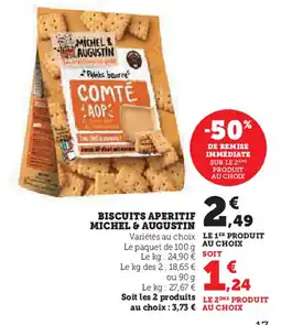 Super U BISCUITS APERITIF MICHEL & AUGUSTIN offre