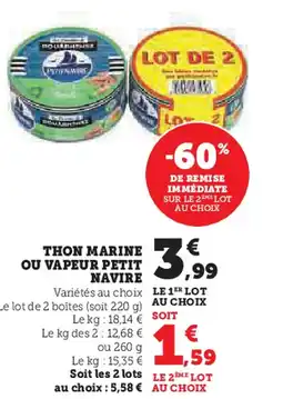 Super U THON MARINE OU VAPEUR PETIT NAVIRE offre