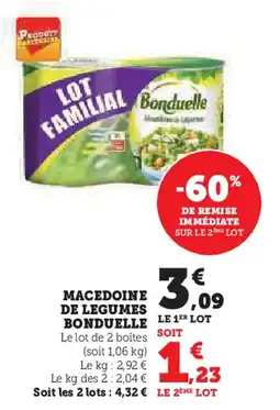 Super U MACEDOINE DE LEGUMES BONDUELLE offre