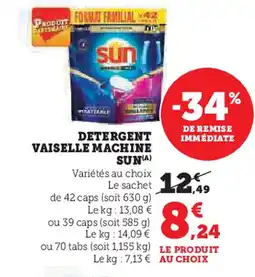 Super U DETERGENT VAISELLE MACHINE SUN(A) offre