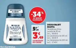 Super U DEODORANT NARTA offre