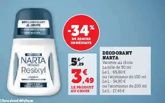 Super U DEODORANT NARTA offre