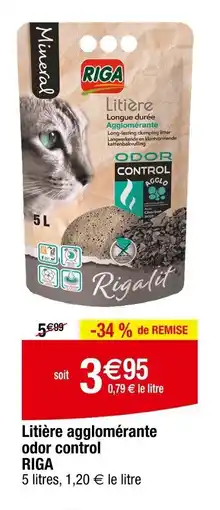 Cora x Carrefour Litière agglomérante odor control RIGA offre