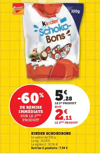 Hyper U KINDER SCHOKOBONS offre