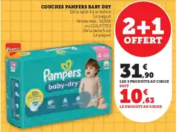 Hyper U COUCHES PAMPERS BABY DRY offre