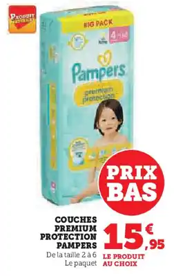 Hyper U COUCHES PREMIUM PROTECTION PAMPERS offre