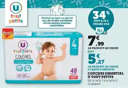 Hyper U COUCHES ESSENTIEL U TOUT PETITS offre
