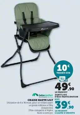 Hyper U CHAISE HAUTE LILY offre