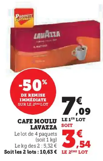 Hyper U CAFE MOULU LAVAZZA offre