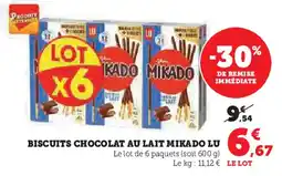 Hyper U BISCUITS CHOCOLAT AU LAIT MIKADO LU offre