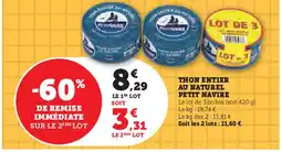 Hyper U THON ENTIER AU NATUREL PETIT NAVIRE offre