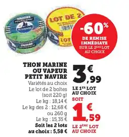 Hyper U THON MARINE OU VAPEUR PETIT NAVIRE offre
