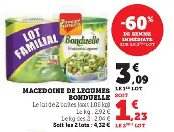 Hyper U MACEDOINE DE LEGUMES BONDUELLE offre