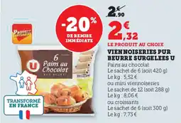Hyper U VIENNOISERIES PUR BEURRE SURGELEES U offre
