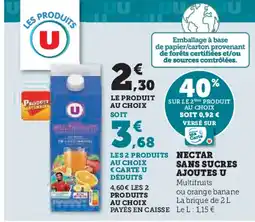 Hyper U NECTAR SANS SUCRES AJOUTES U Multifruits offre