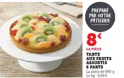 Hyper U TARTE AUX FRUITS ASSORTIS 6 PARTS offre