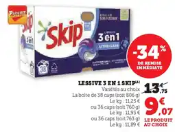Hyper U LESSIVE 3 EN 1 SKIP(A) offre