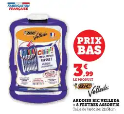 Hyper U ARDOISE BIC VELLEDA + 8 FEUTRES ASSORTIS offre
