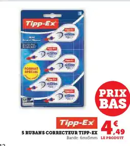 Hyper U 5 RUBANS CORRECTEUR TIPP-EX offre