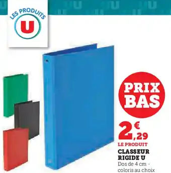 Hyper U CLASSEUR RIGIDE U offre