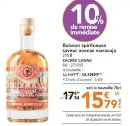METRO Boisson spiritueuse saveur ananas maracuja SACRÉE CANNE offre