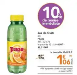 METRO Jus de fruits PAGO offre