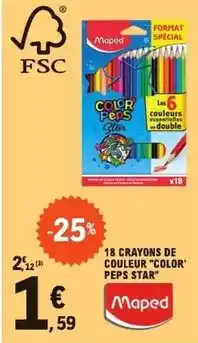 E.Leclerc Maped - 18 crayons de couleur color peps star offre