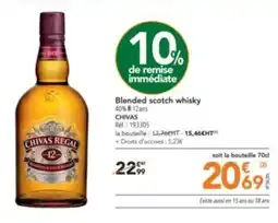 METRO Blended scotch whisky 40% 12ans CHIVAS offre