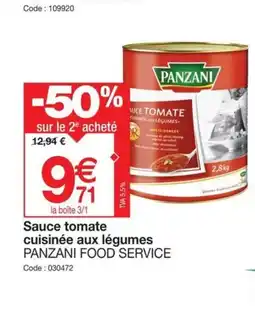 Promocash Sauce tomate cuisinée aux légumes PANZANI FOOD SERVICE offre