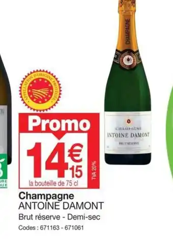 Promocash Champagne antoine damont offre