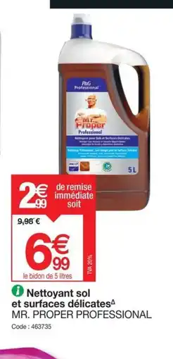 Promocash Nettoyant sol et surfaces délicates offre