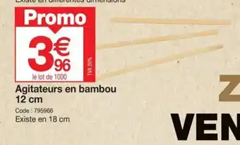 Promocash Agitateurs en bambou offre