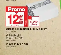 Promocash Burger box District offre