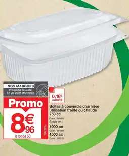 Promocash Boîtes à couvercle charnière utilisation froide ou chaude 750 cc offre