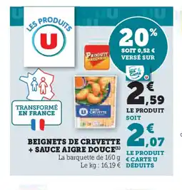 U Express BEIGNETS DE CREVETTE + SAUCE AIGRE DOUCE offre
