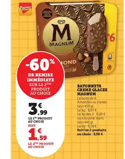 U Express BATONNETS CREME GLACEE MAGNUM offre