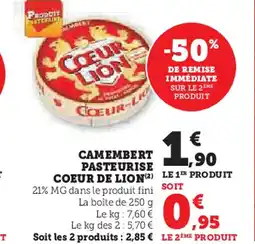 U Express CAMEMBERT PASTEURISE offre