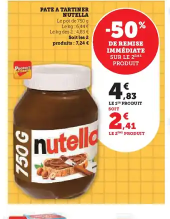 U Express PATE A TARTINER NUTELLA offre
