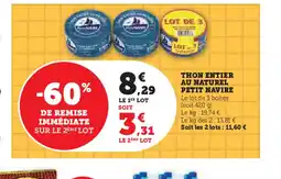 U Express THON ENTIER AU NATUREL PETIT NAVIRE offre