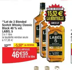 Cora x Carrefour (1) Lot de 3 Blended Scotch Whisky Classic offre