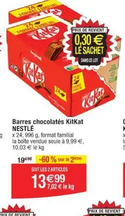 Cora x Carrefour Barres chocolatés KitKat NESTLÉ offre