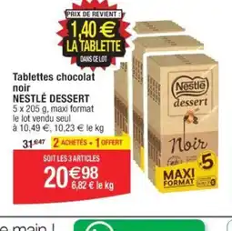 Cora x Carrefour Tablettes chocolat noir NESTLÉ DESSERT offre