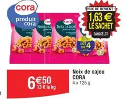 Cora x Carrefour Noix de cajou CORA 4 x 125 g offre