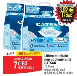 Cora x Carrefour Litière minérale non agglomérante CATSAN offre