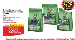 Cora x Carrefour Croquettes au saumon pour chat adulte stérilisé ULTIMA offre