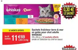 Cora x Carrefour Sachets fraîcheur terre & mer en gelée pour chat adulte offre