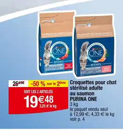 Cora x Carrefour PURINA ONE Croquettes pour chat stérilisé adulte au saumon offre